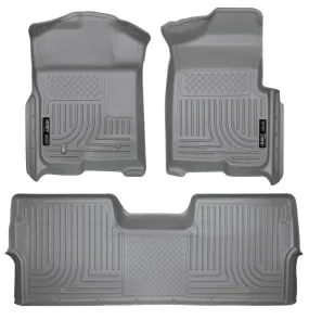 2009-2014 Ford F150 Crew Cab Front & 2nd Seat Floor Liners - Grey