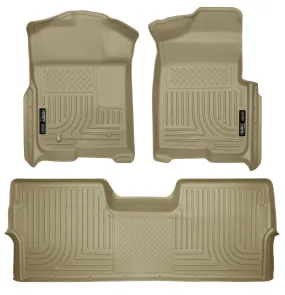 2009-2014 Ford F150 Crew Cab Front & 2nd Seat Floor Liners - Tan