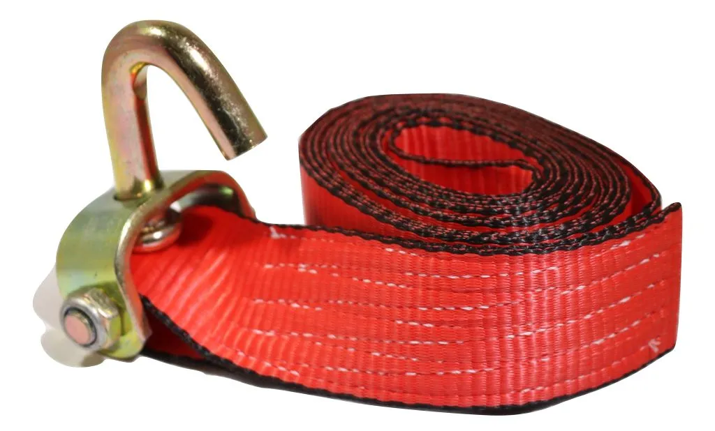 2" x 10 Ft Wheel Strap w/ Rubber Cleats & Swivel J Hook