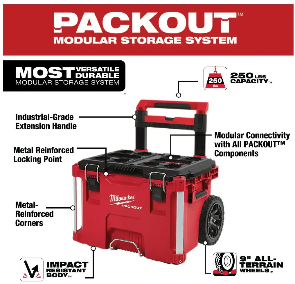 48-22-8426 Milwaukee PACKOUT Rolling Tool Box