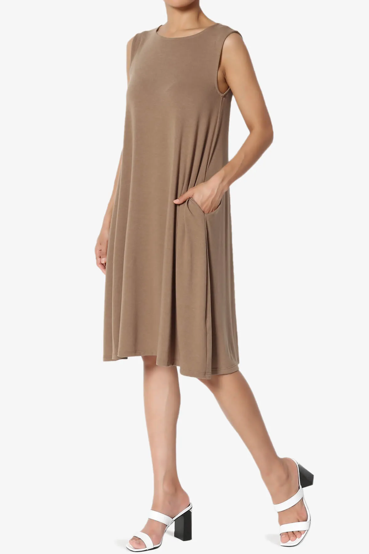 Allie Sleeveless Jersey A-Line Dress PLUS