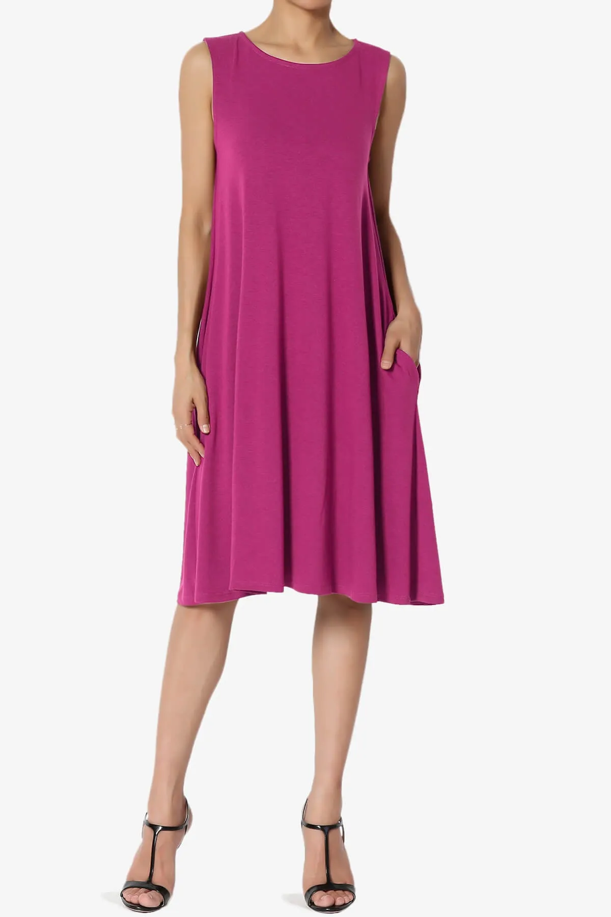 Allie Sleeveless Jersey A-Line Dress PLUS