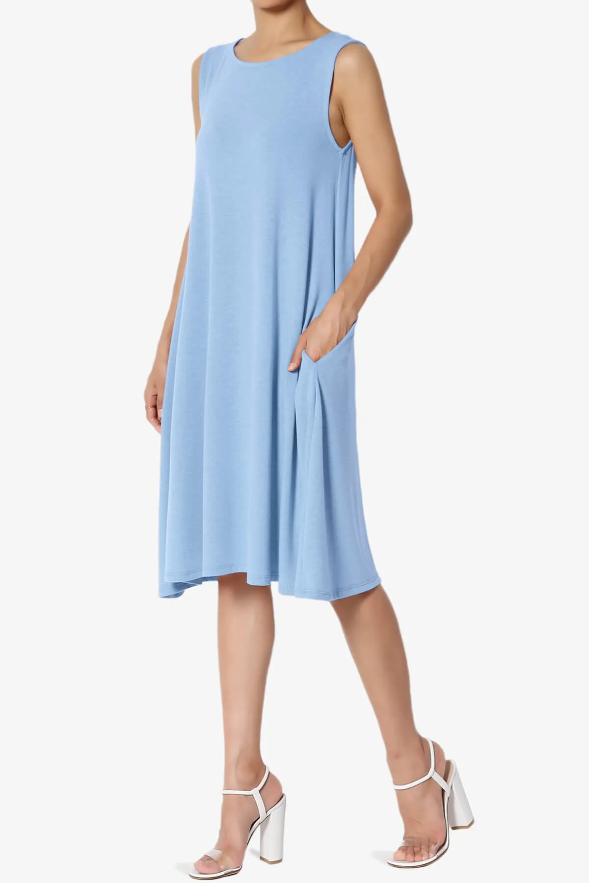 Allie Sleeveless Jersey A-Line Dress PLUS