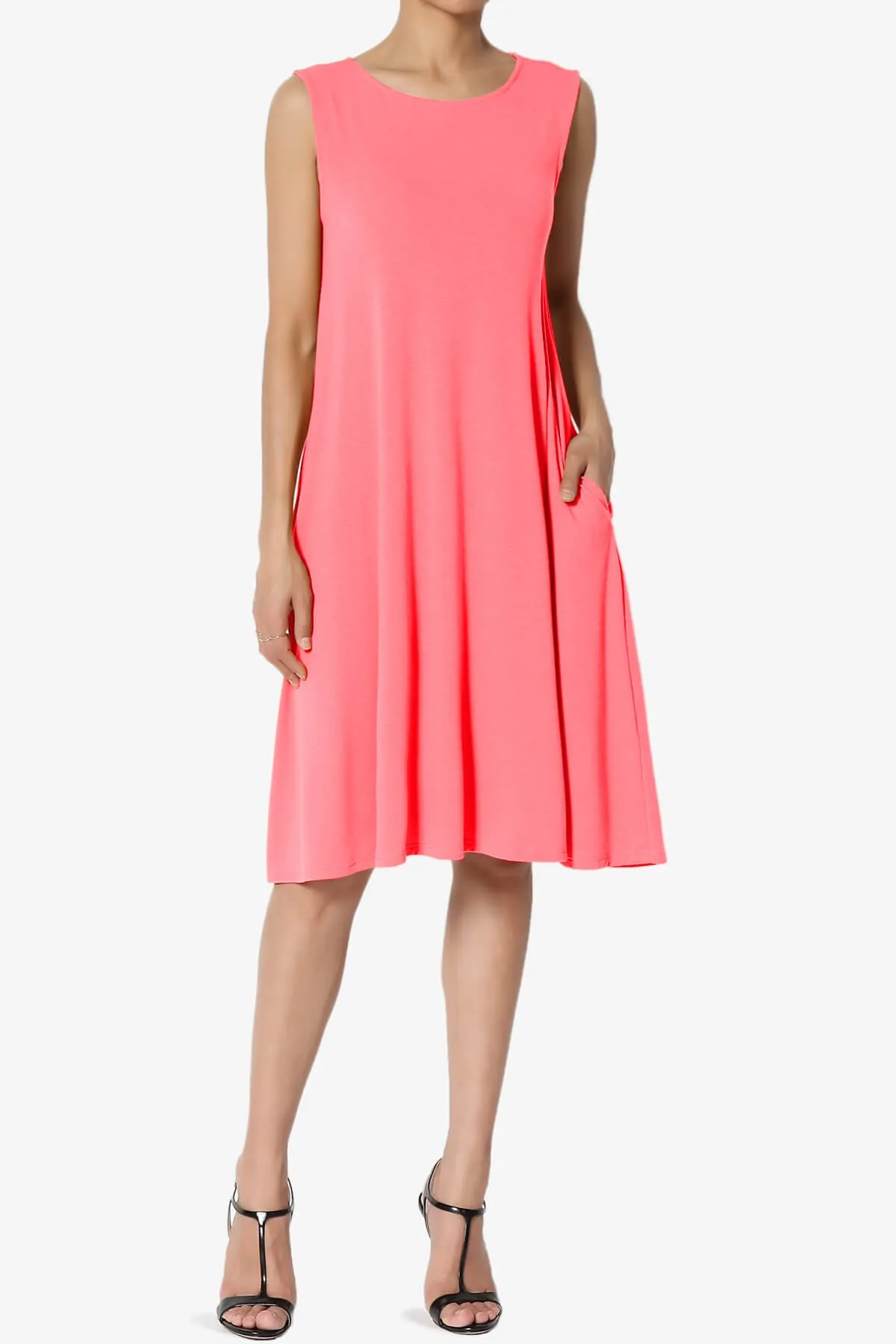 Allie Sleeveless Jersey A-Line Dress PLUS