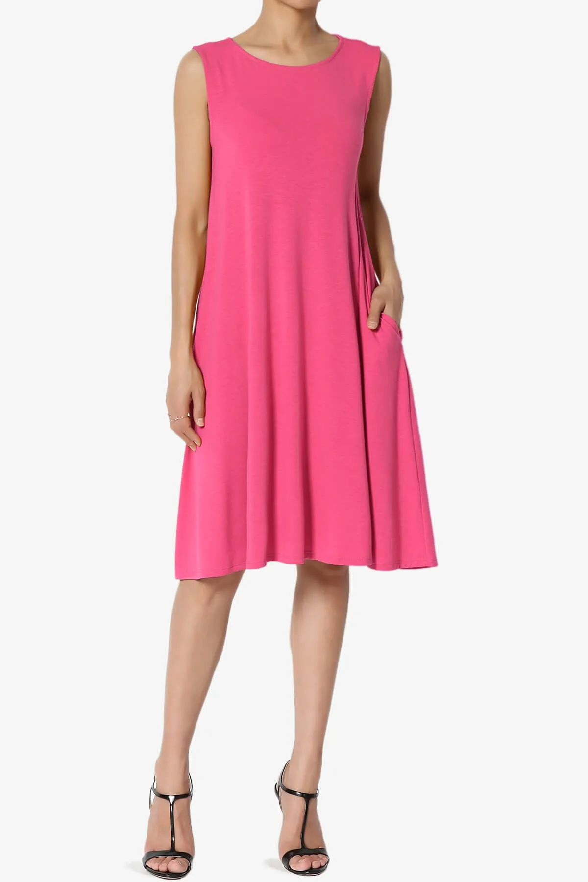 Allie Sleeveless Jersey A-Line Dress PLUS