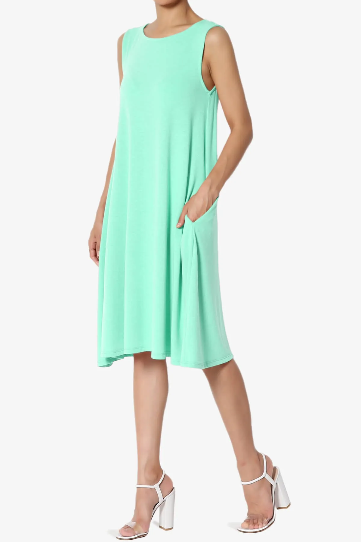 Allie Sleeveless Jersey A-Line Dress PLUS