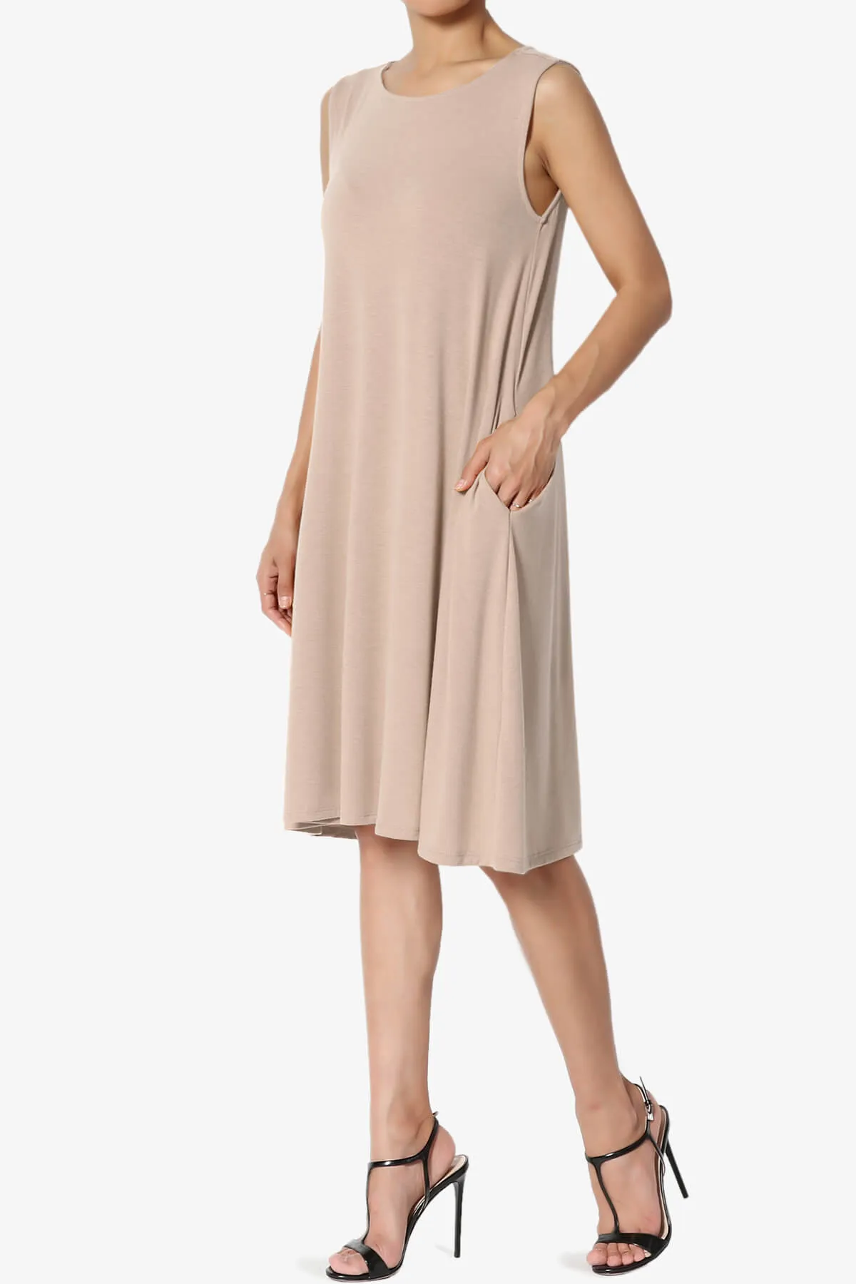 Allie Sleeveless Jersey A-Line Dress PLUS