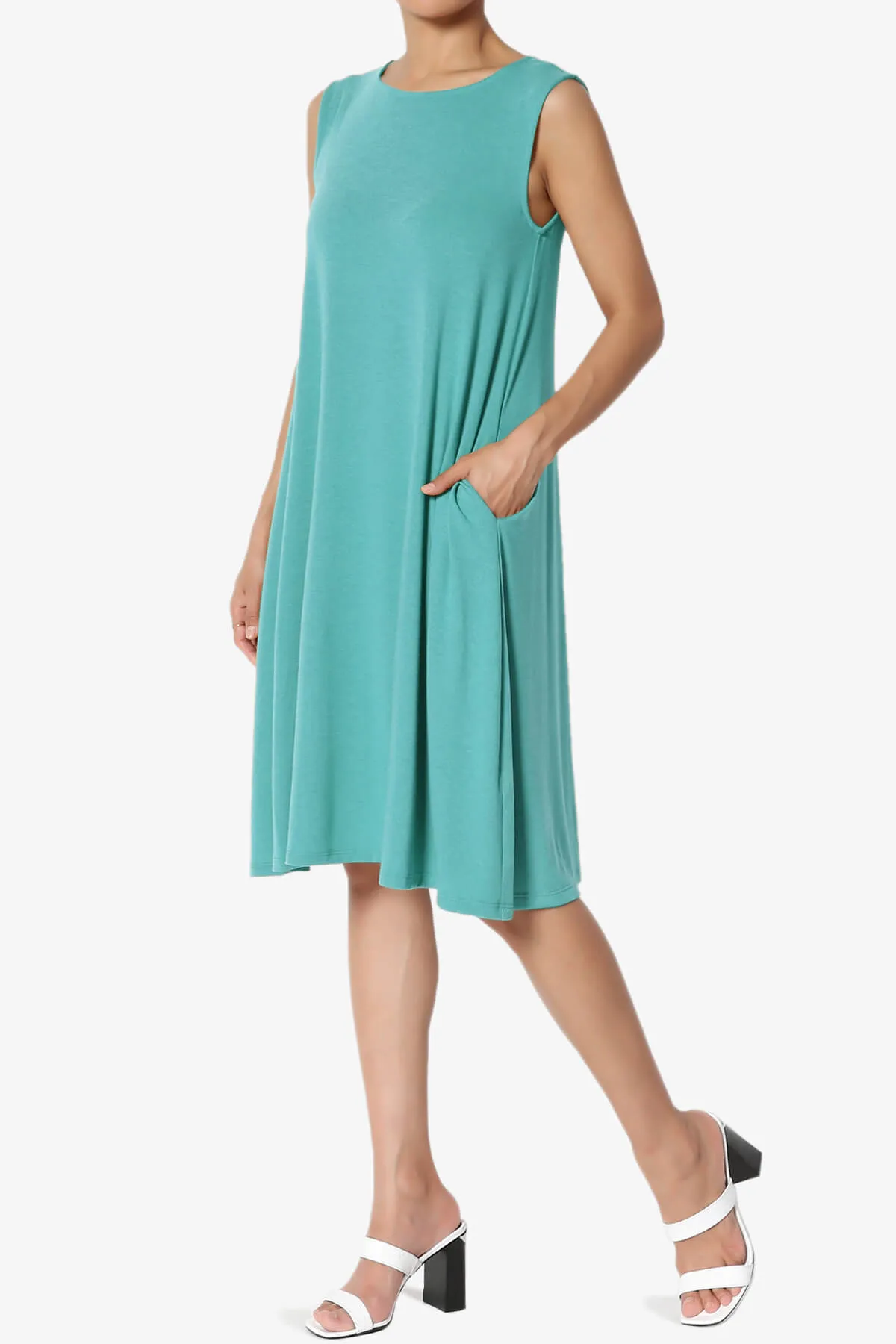 Allie Sleeveless Jersey A-Line Dress PLUS