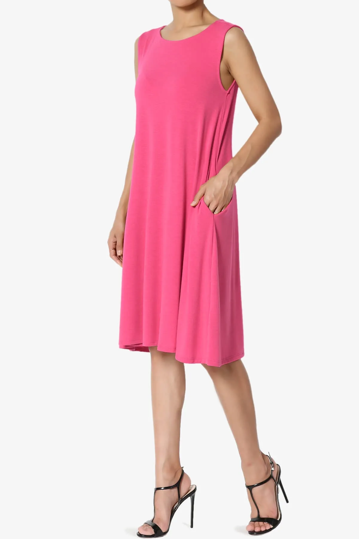 Allie Sleeveless Jersey A-Line Dress PLUS