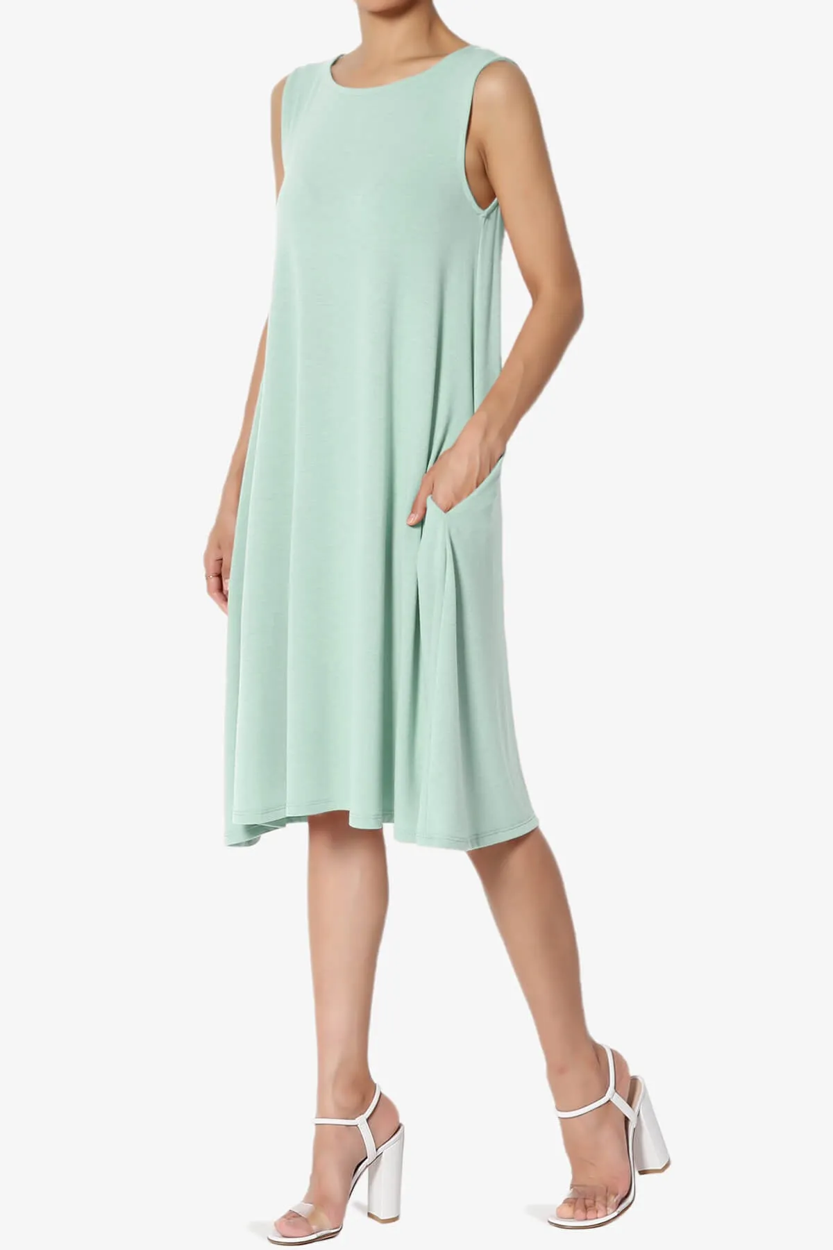 Allie Sleeveless Jersey A-Line Dress PLUS