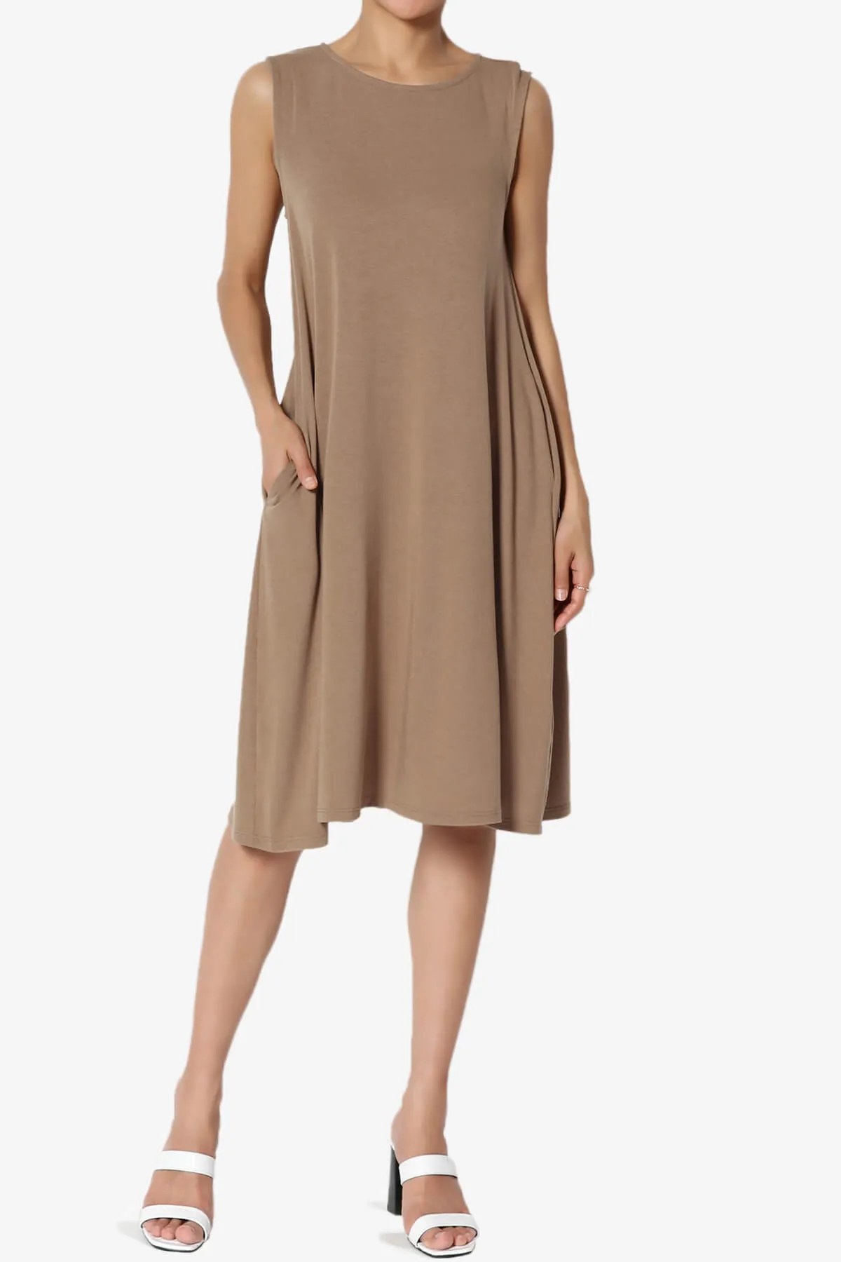 Allie Sleeveless Jersey A-Line Dress PLUS