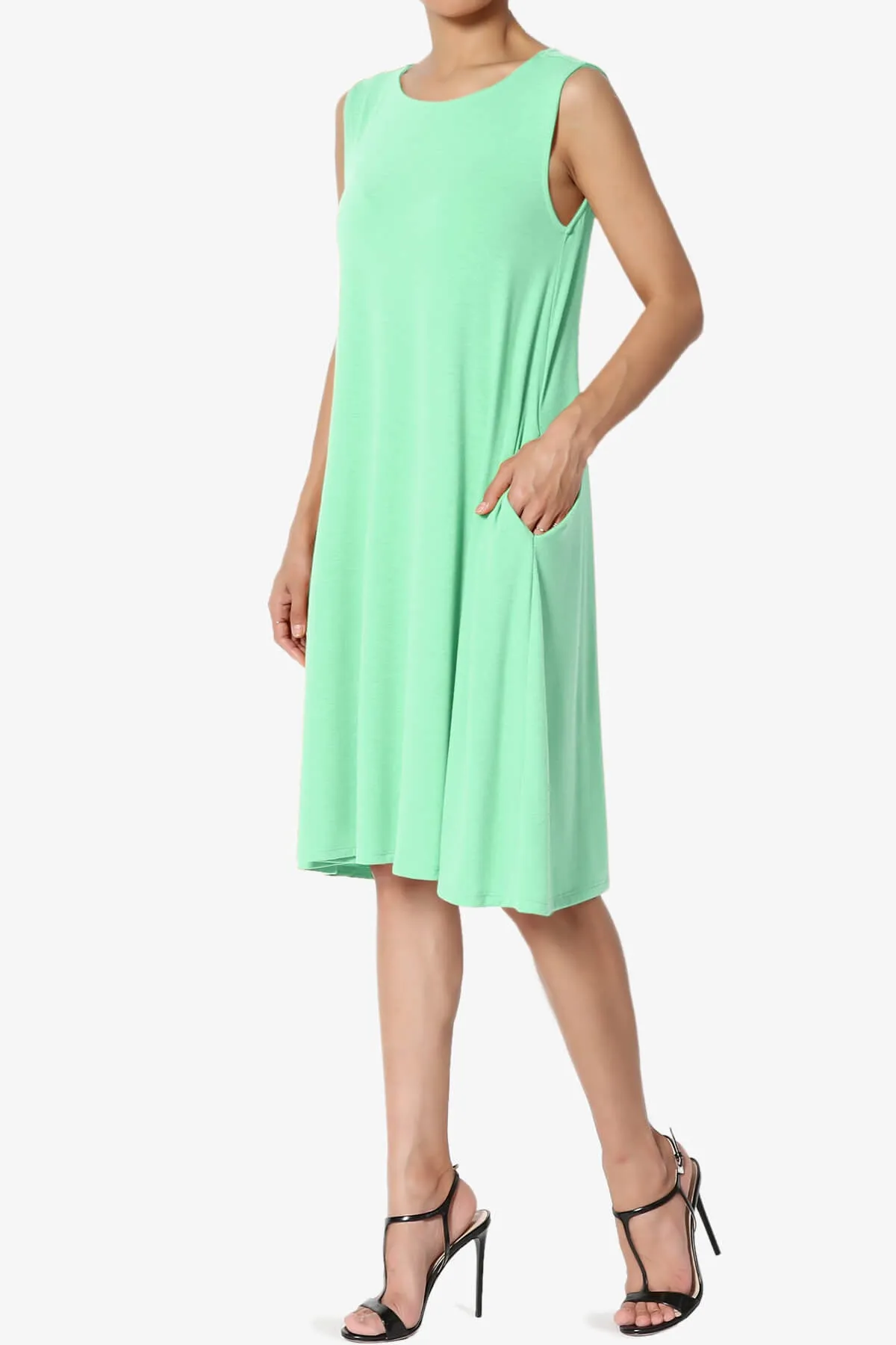 Allie Sleeveless Jersey A-Line Dress PLUS