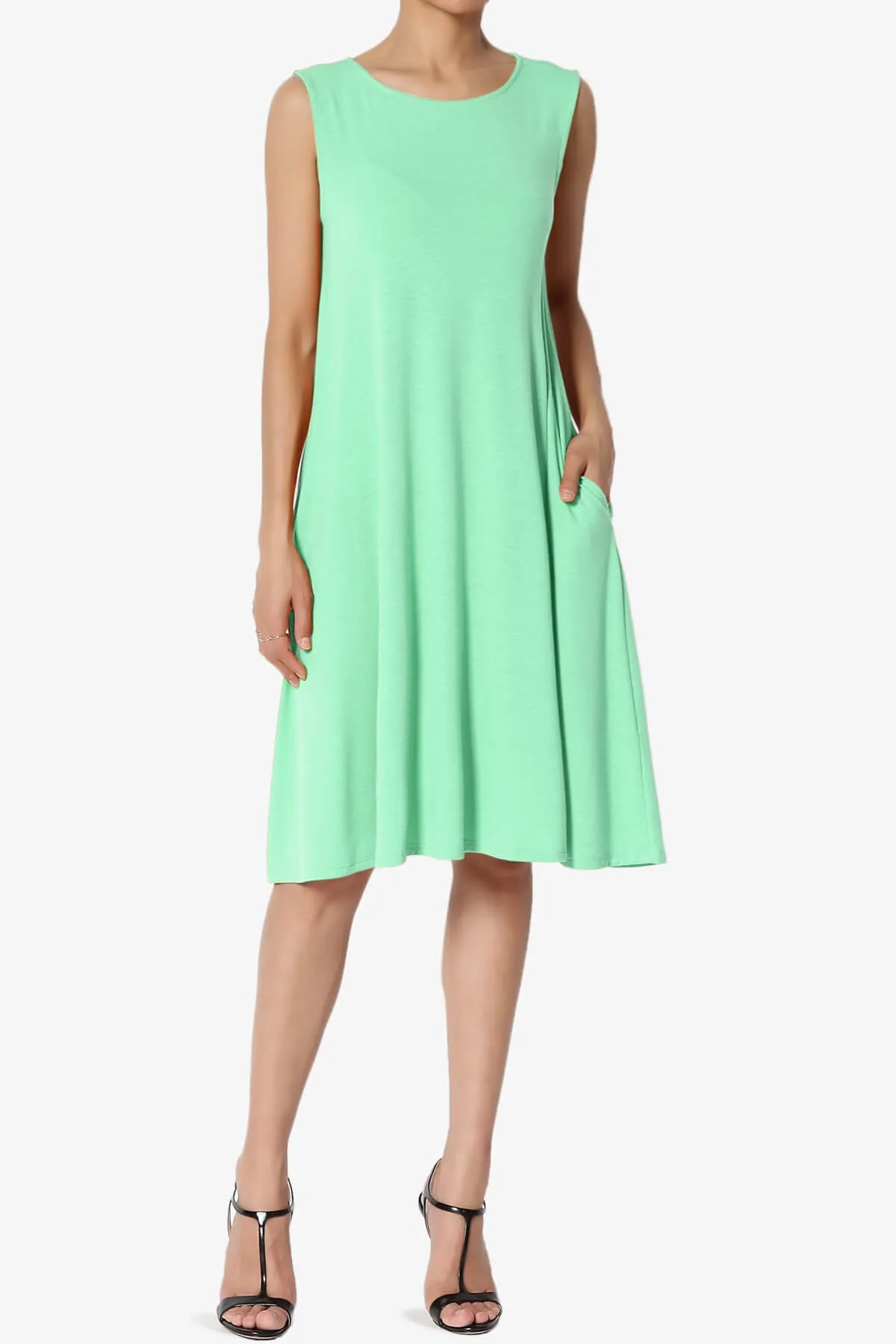 Allie Sleeveless Jersey A-Line Dress PLUS