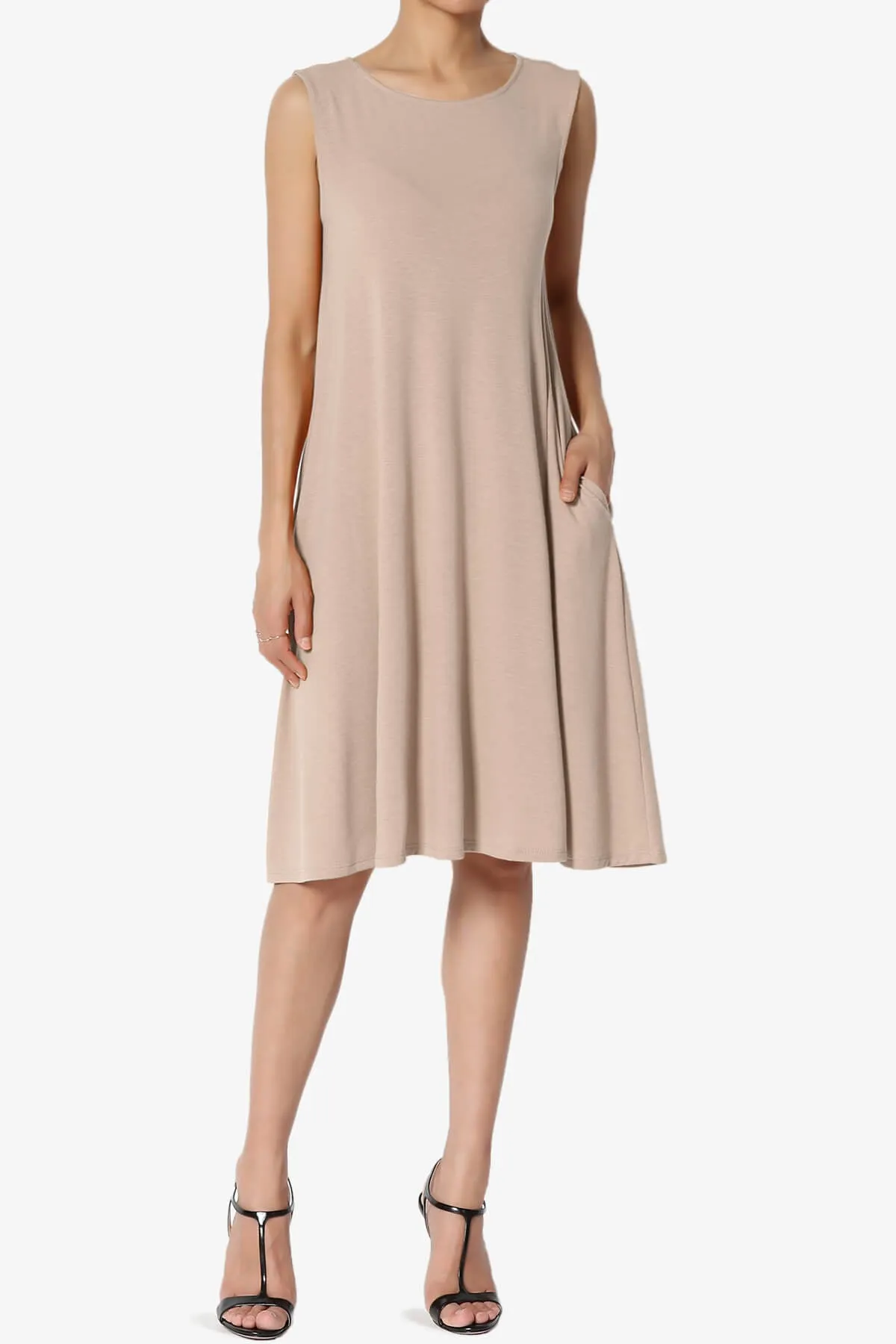 Allie Sleeveless Jersey A-Line Dress PLUS