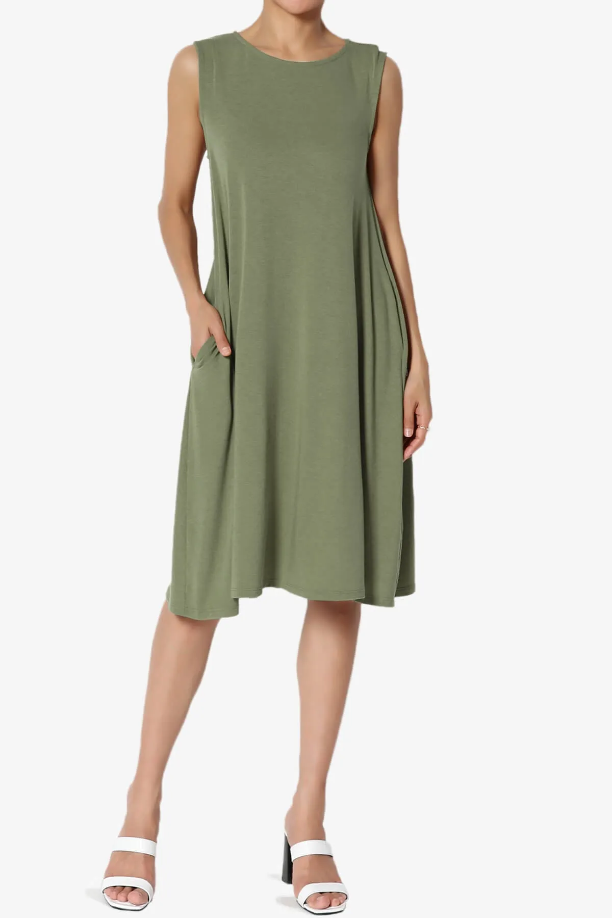 Allie Sleeveless Jersey A-Line Dress PLUS