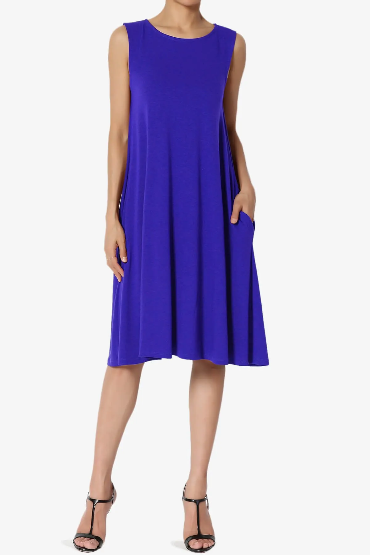 Allie Sleeveless Jersey A-Line Dress PLUS