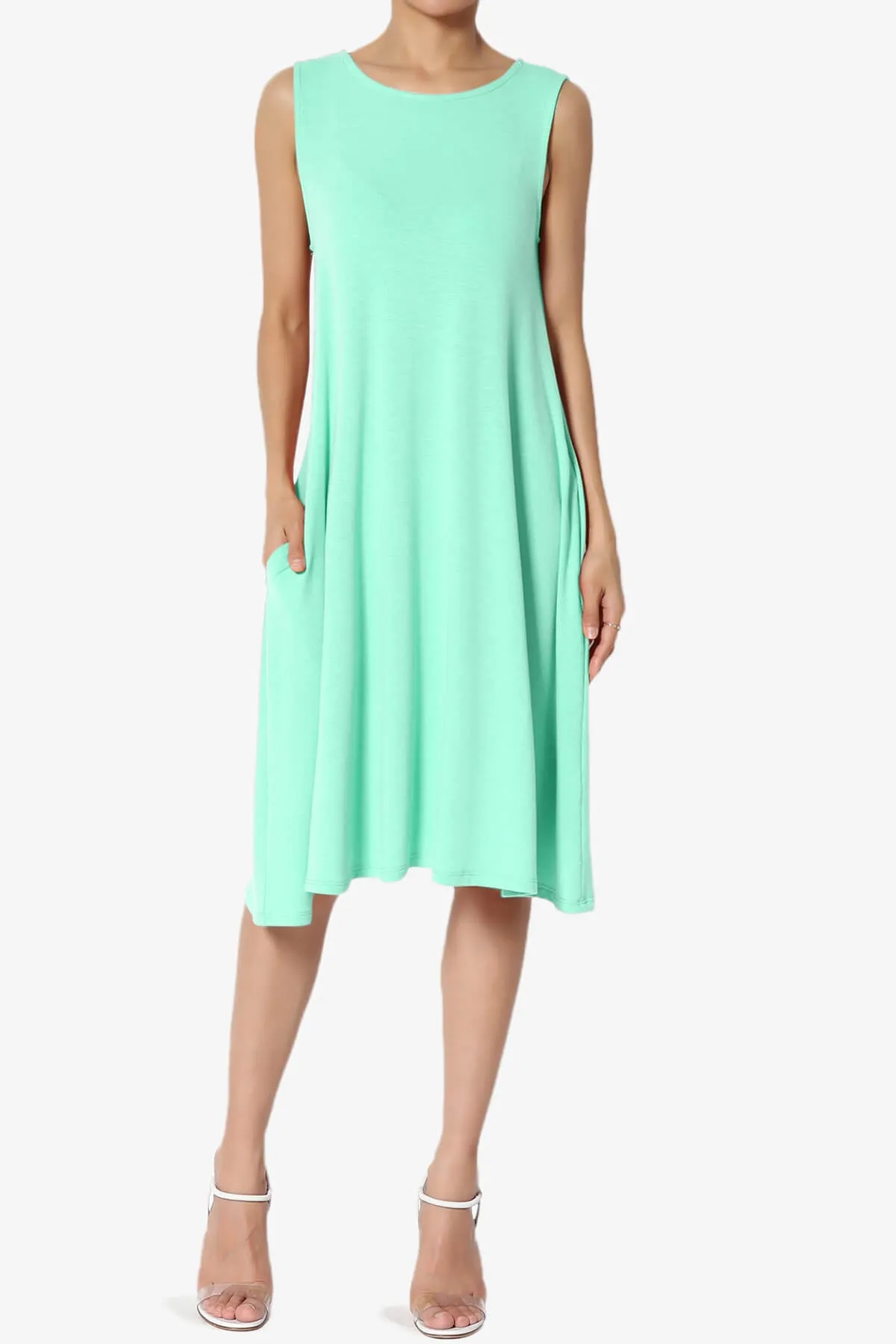 Allie Sleeveless Jersey A-Line Dress PLUS