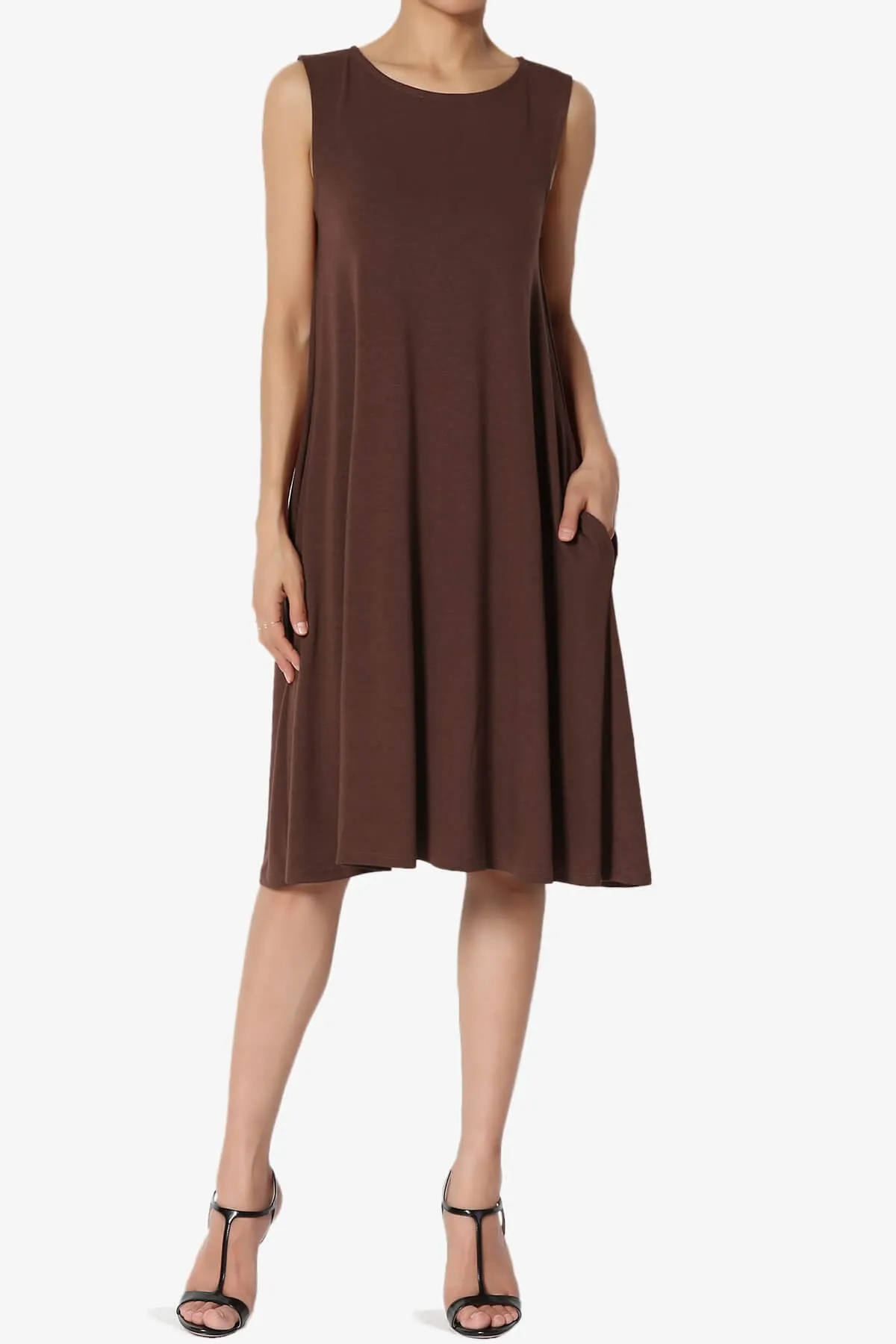 Allie Sleeveless Jersey A-Line Dress PLUS