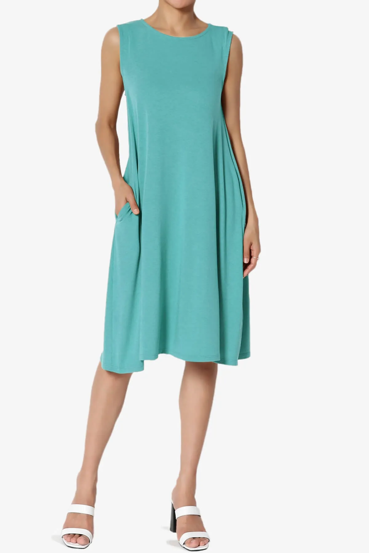 Allie Sleeveless Jersey A-Line Dress PLUS