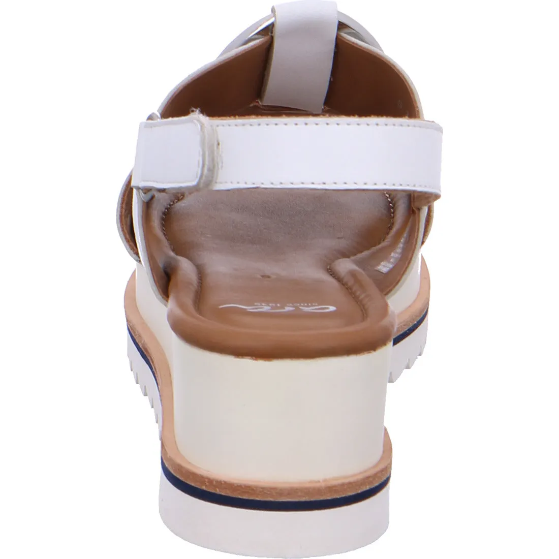 Ara ladies Flat form White leather Sling back Sandal