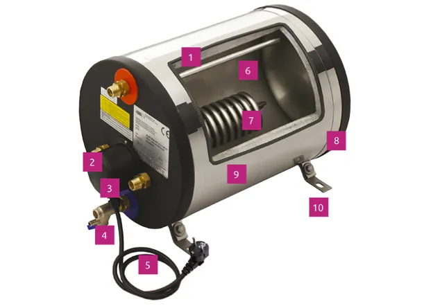 ATI BB60XR Stainless Steel Double Heat Exchanger Calorifier - 59 Litre - Cylinder