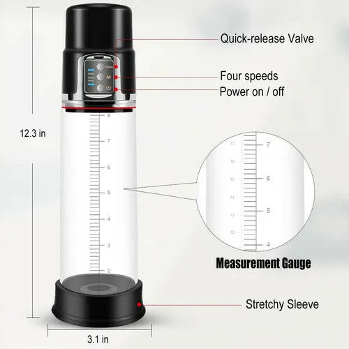 Automatic Transparent 4 Suction Male Penis Pump