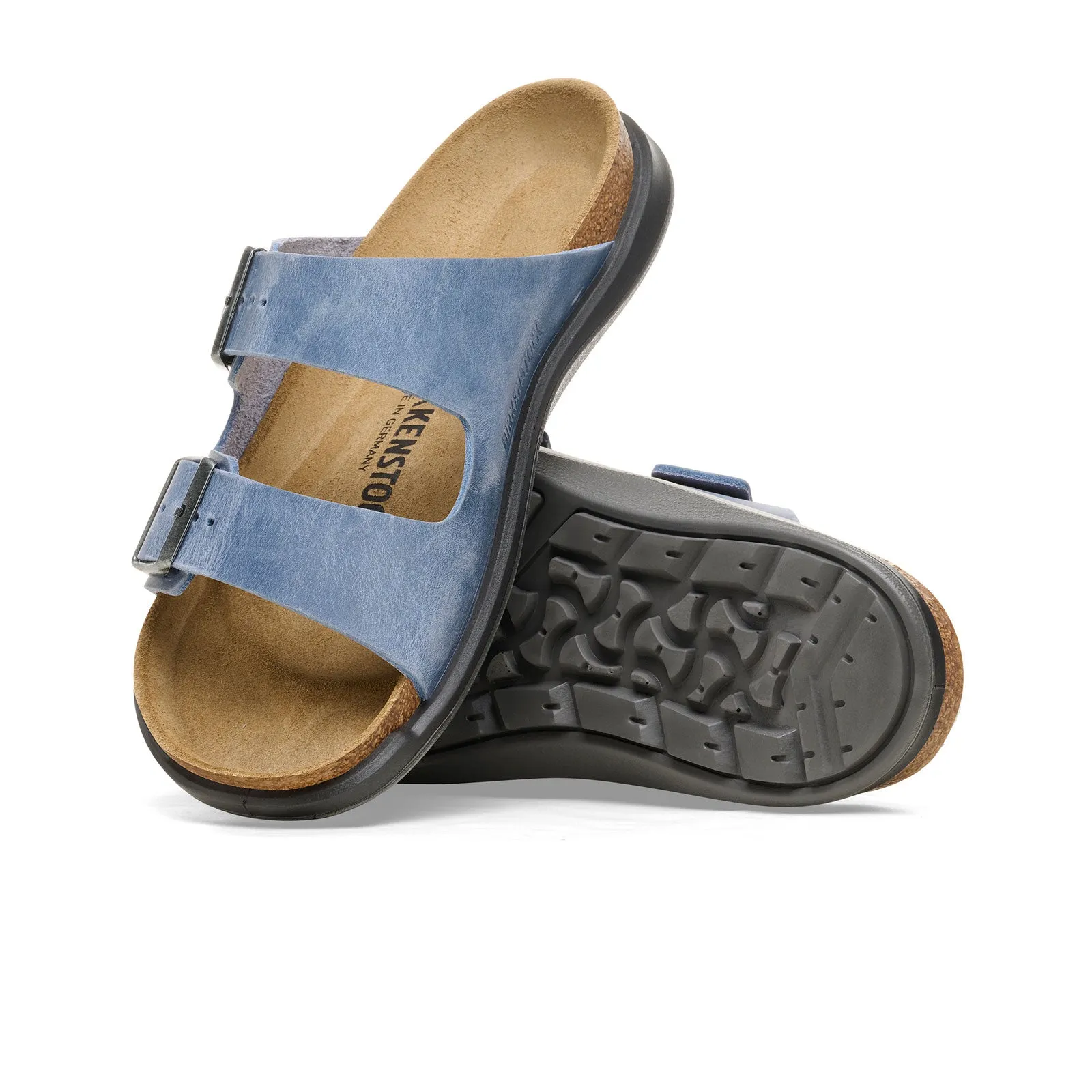 Birkenstock Arizona Rugged Slide Sandal (Women) - Elemental Blue Oiled Leather