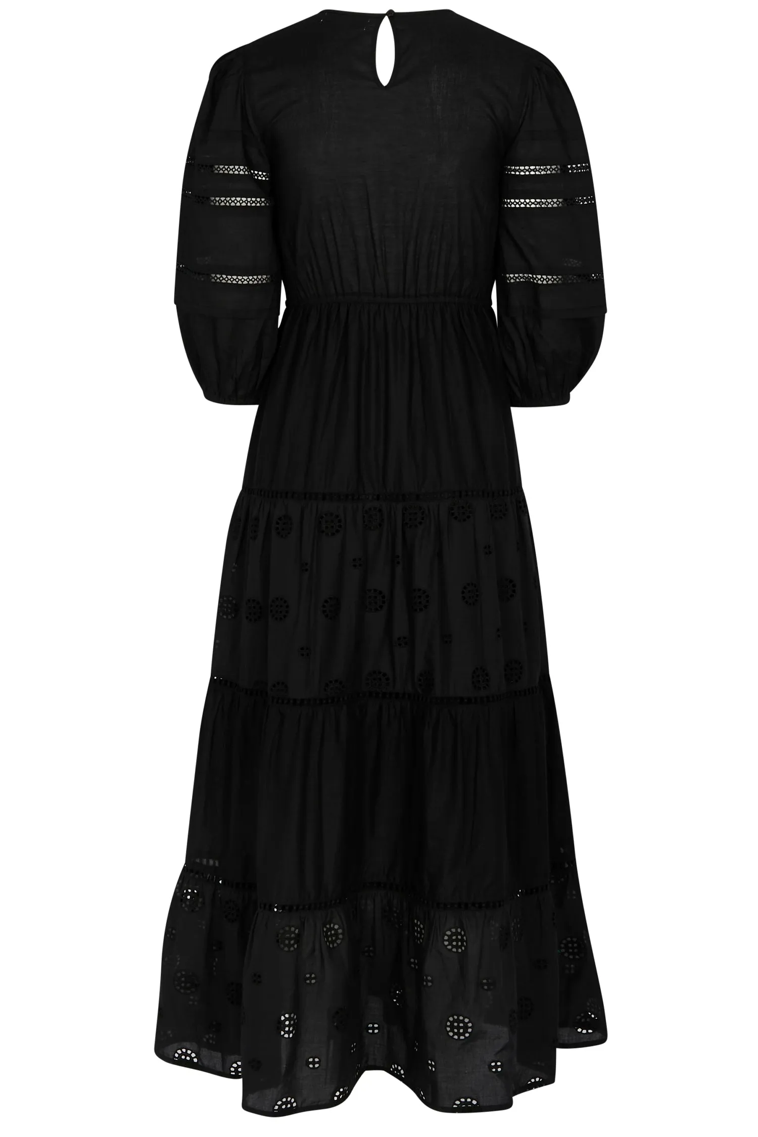 Black Broderie Smock Dress