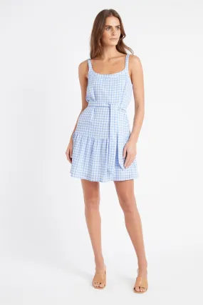 Blue Gingham Mini Dress