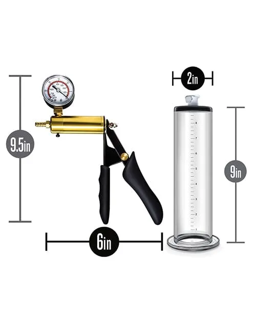 Blush Performance VX6 Vacuum Penis Pump with Brass Pistol & Pressure Gauge - Clear