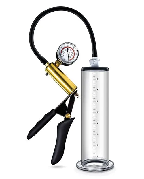 Blush Performance VX6 Vacuum Penis Pump with Brass Pistol & Pressure Gauge - Clear