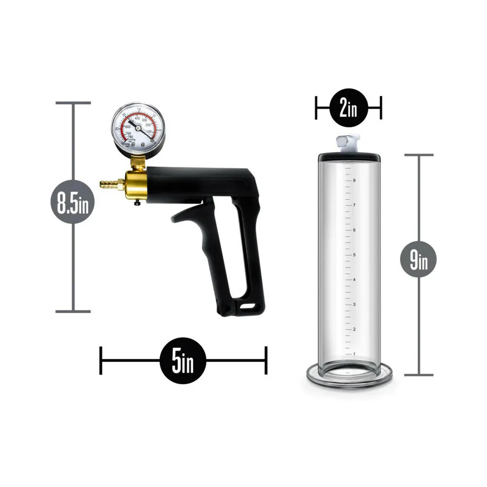 Blush Performance VX7 Vacuum Penis Pump with Brass Trigger & Pressure Gauge