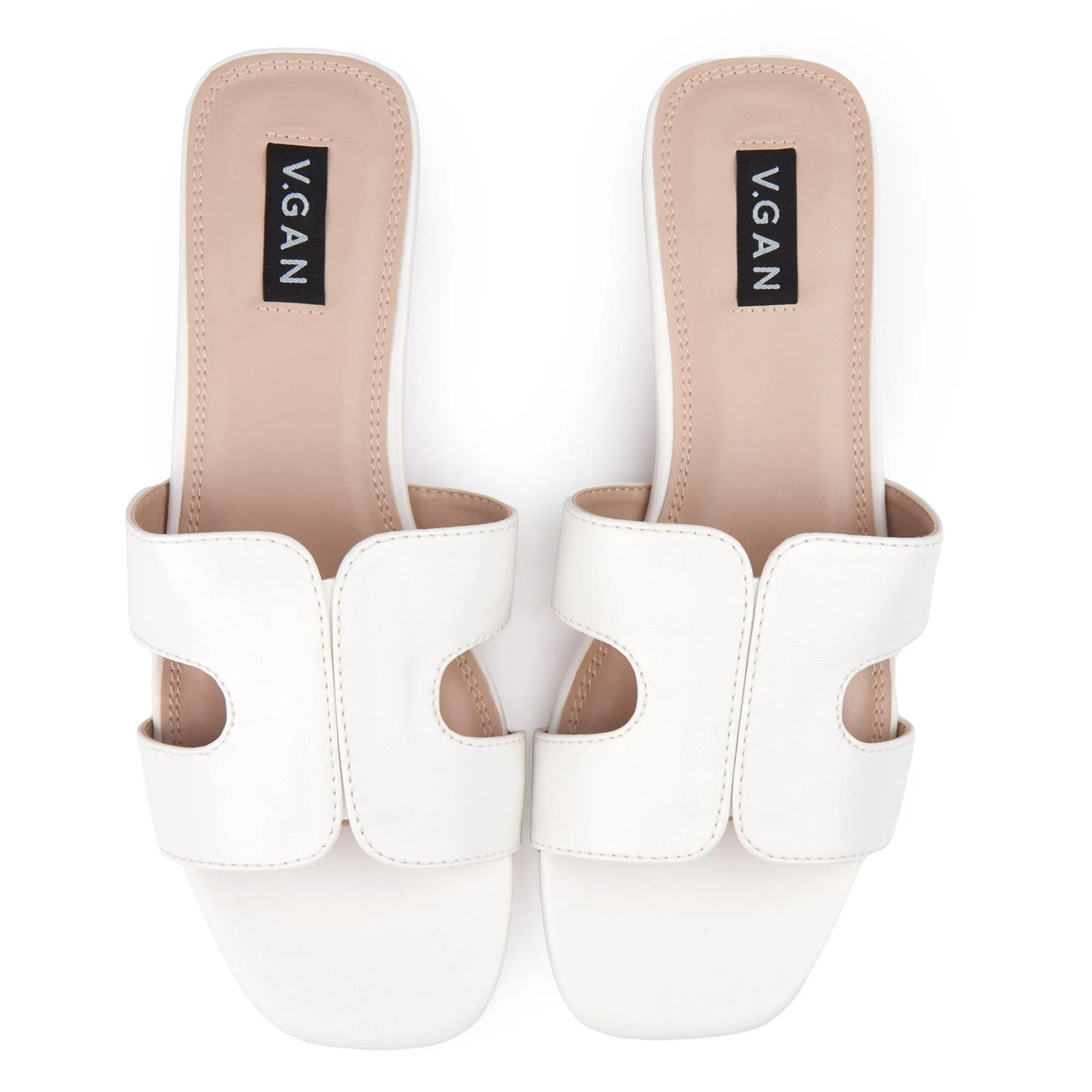 Bok Women's Vegan Leather Classic Slider Sandals | White