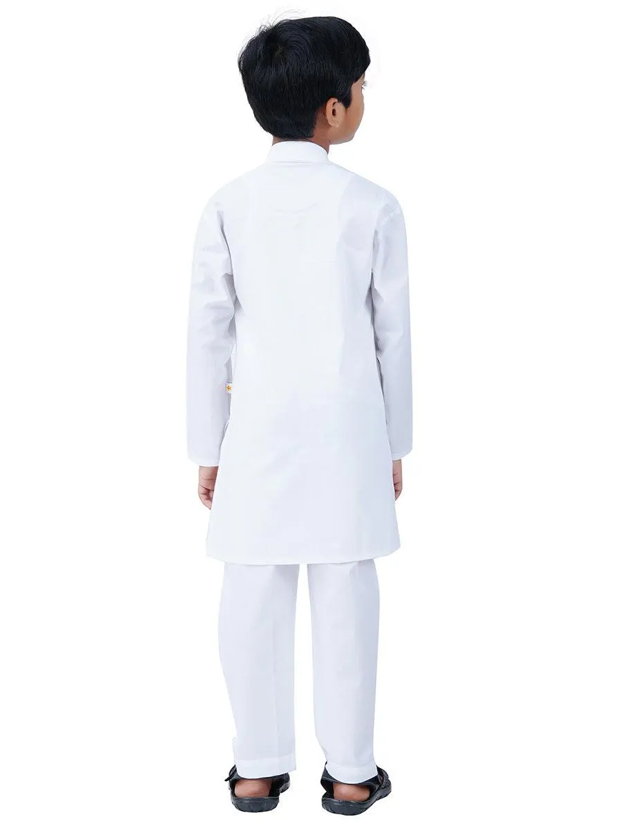 Boys Kurta and Pyjama White Set