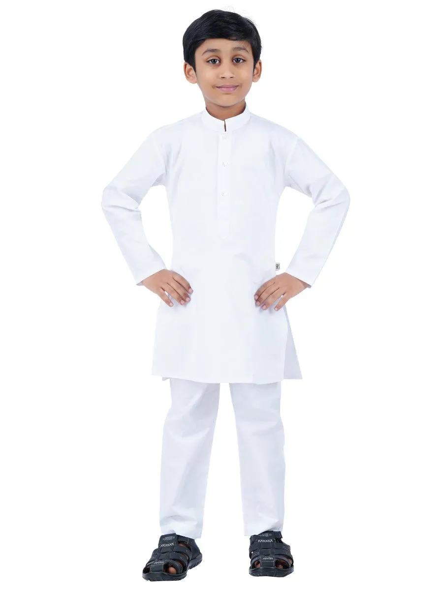 Boys Kurta and Pyjama White Set