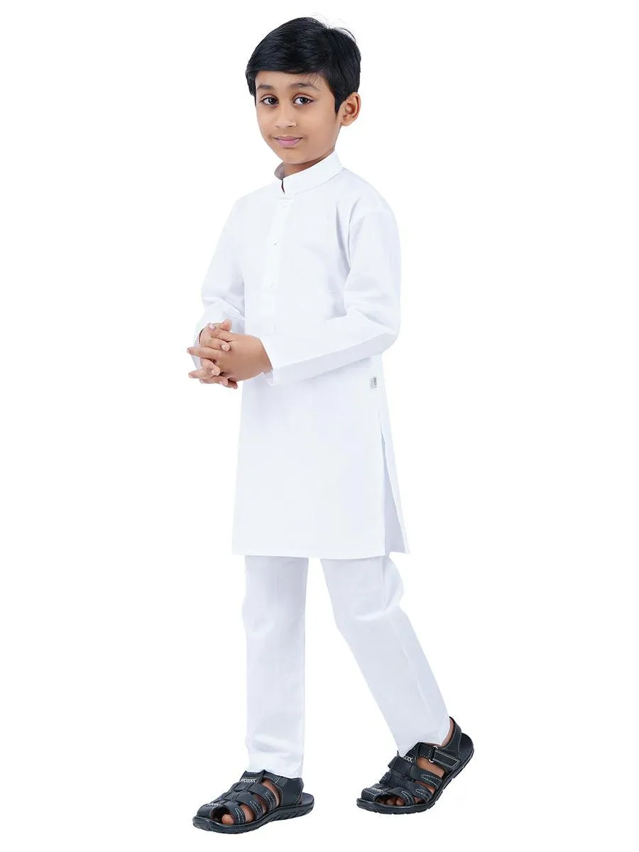 Boys Kurta and Pyjama White Set