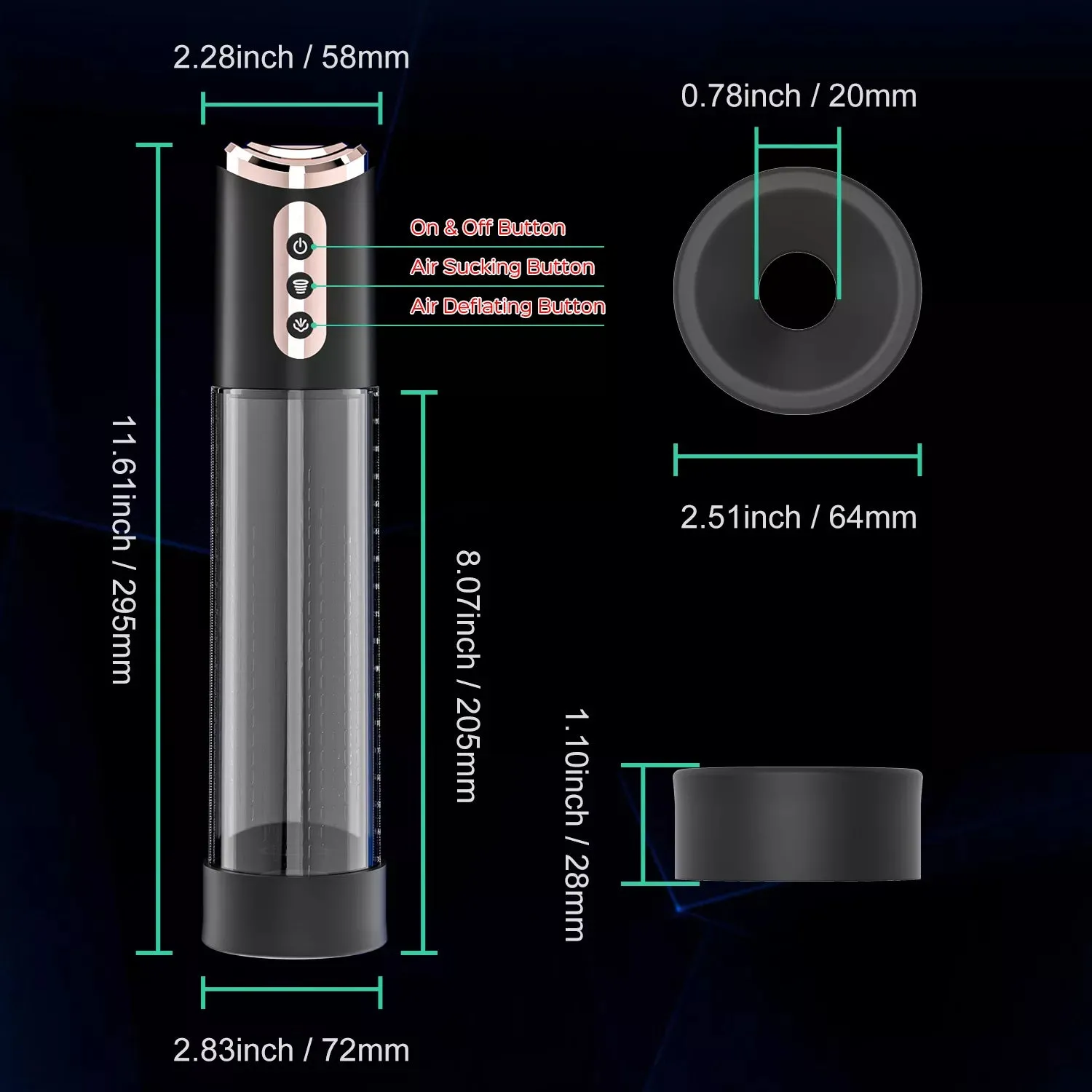 Carson - Suction Modes Penis Pump Transparent Penis Enlargement