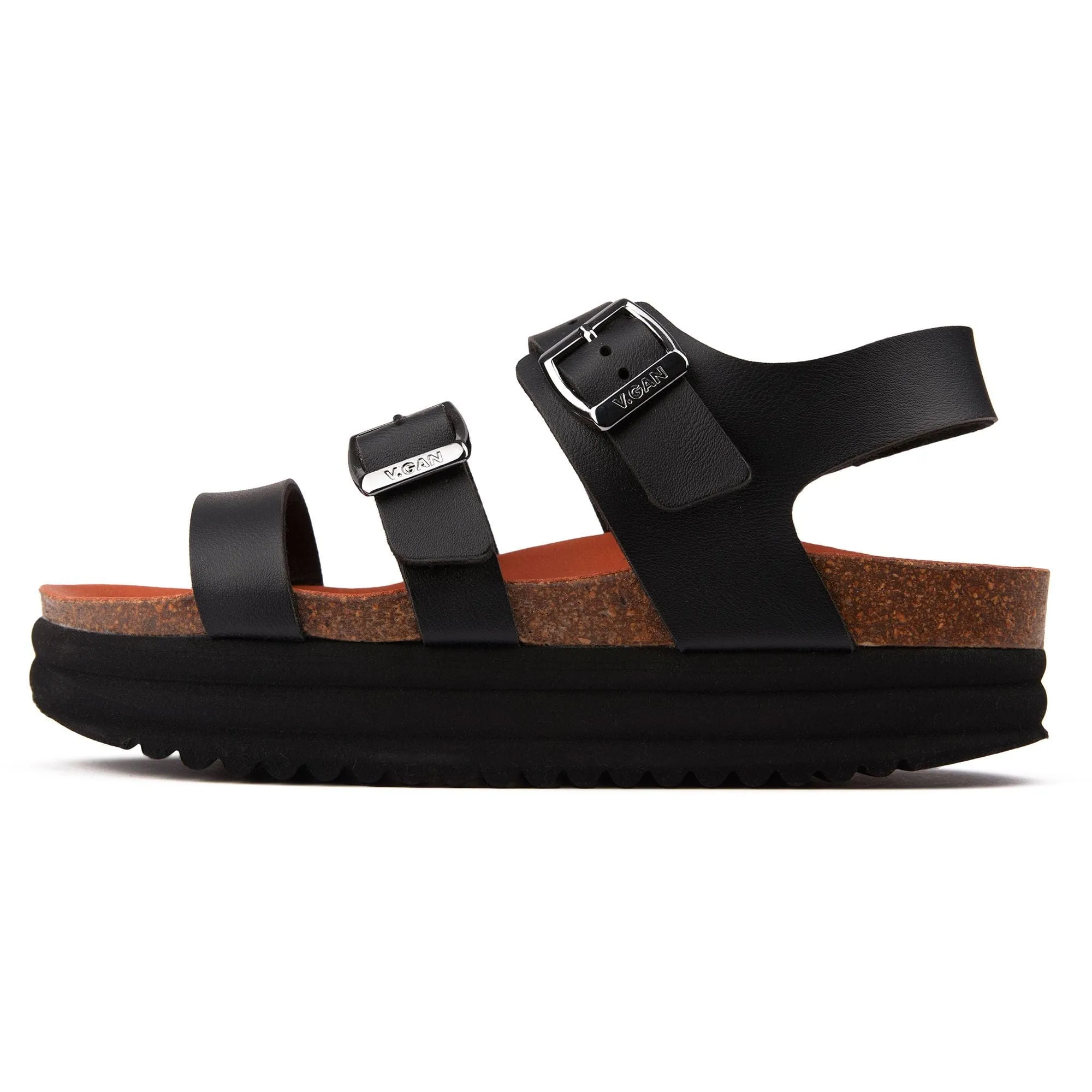 Clementine Women's Vegan Footbed Sandals | Black