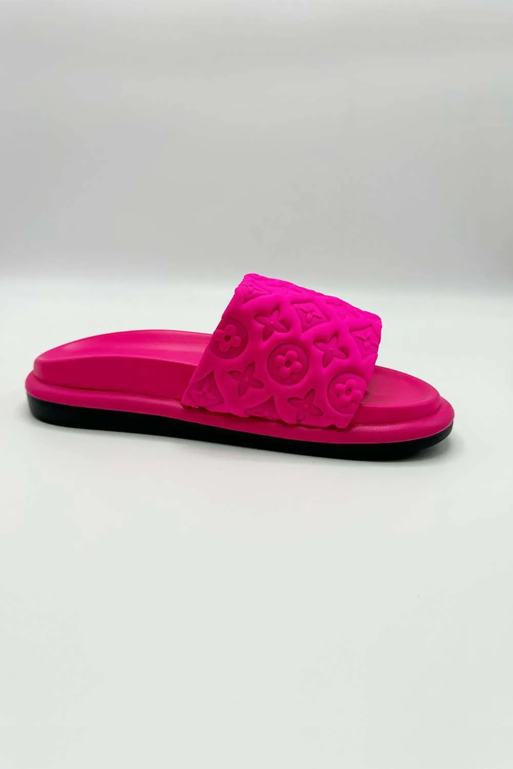 Cornie Patterned Band Sliders in Fuchsia