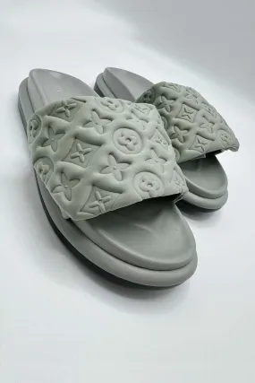 Cornie Patterned Band Sliders in Grey