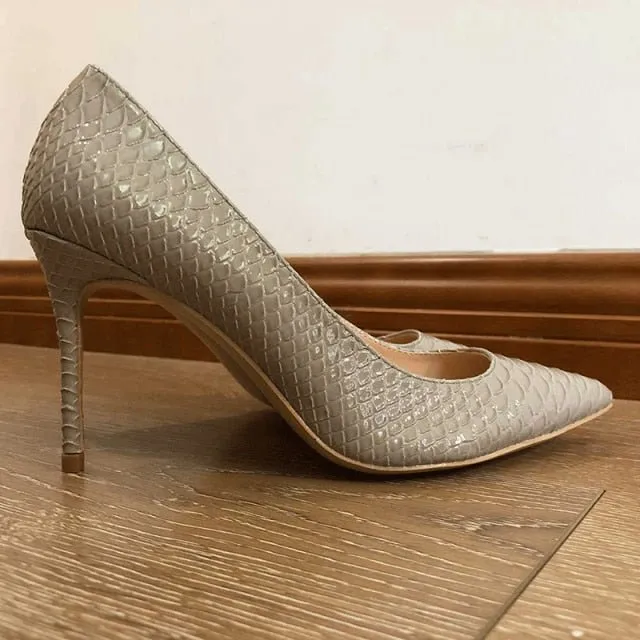 CrocGlam Crocodile Pointed Toe Stiletto Pumps