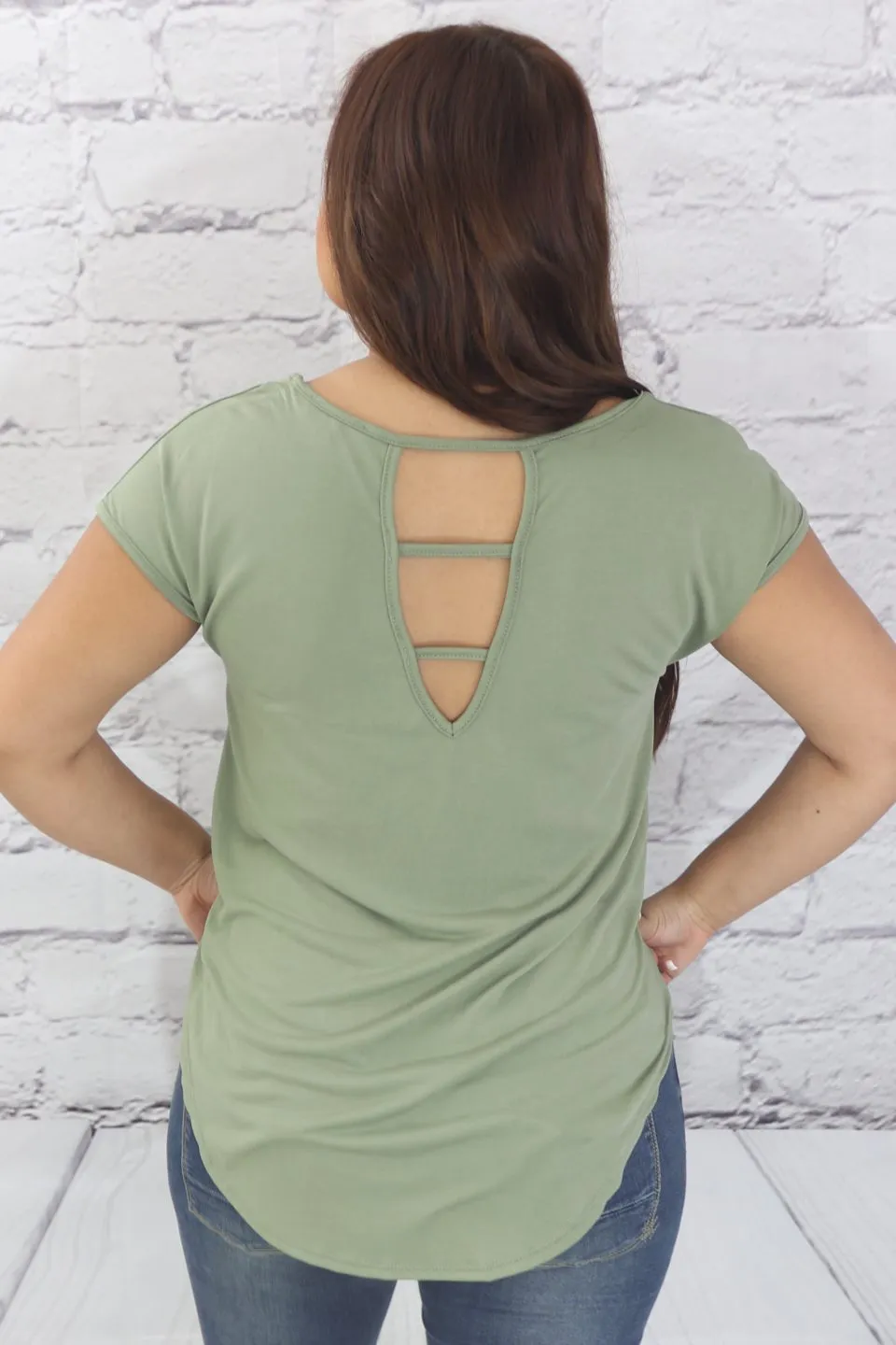 Cupro top with high low hemline and cutout back