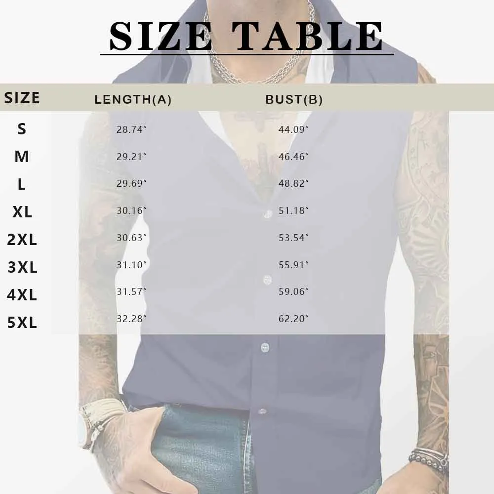 Custom Face Blue Coconut Mens Sleeveless Button Down Shirts Summer Beach Basic Hawaiian Shirts Clothing