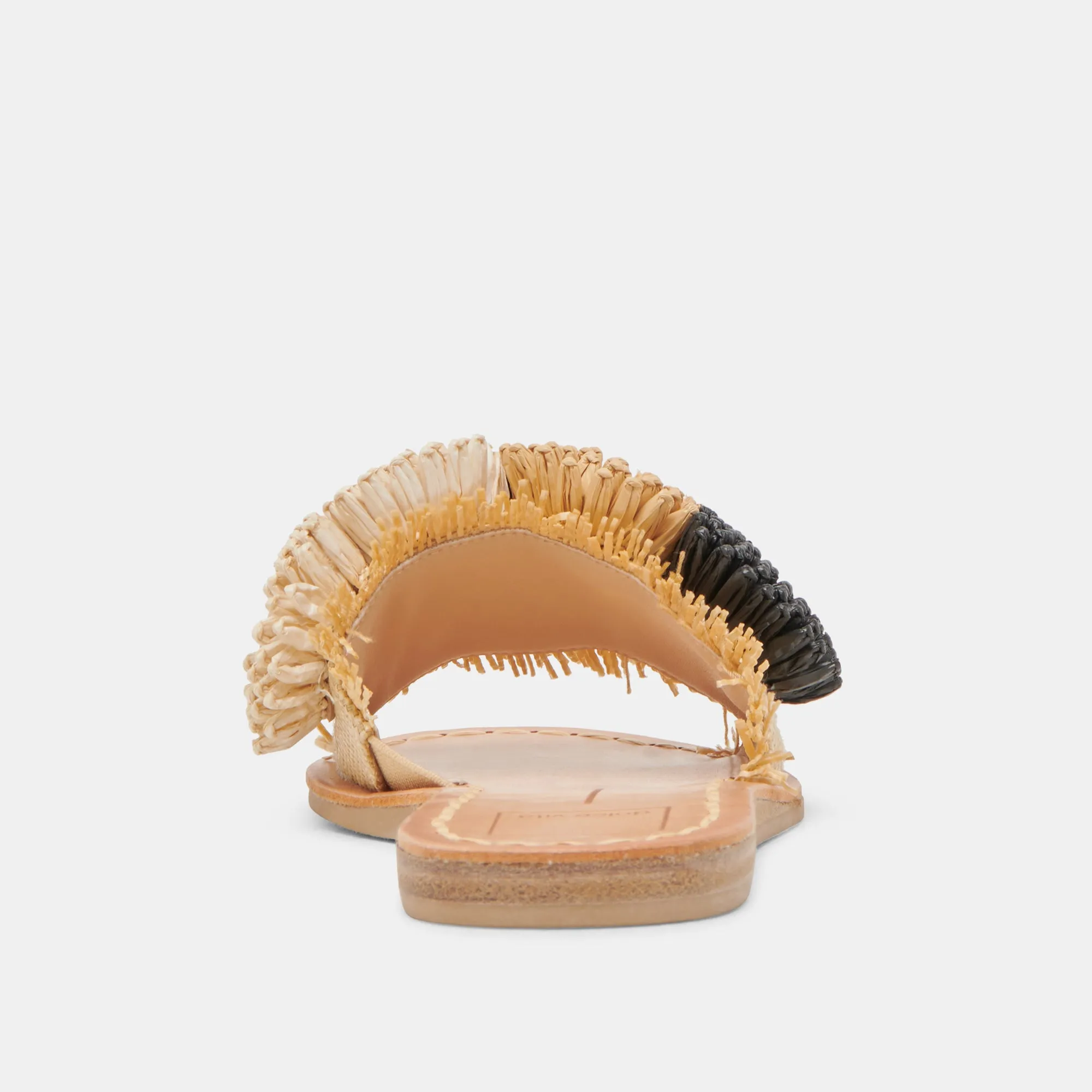 DANELA SANDALS BLACK NATURAL RAFFIA