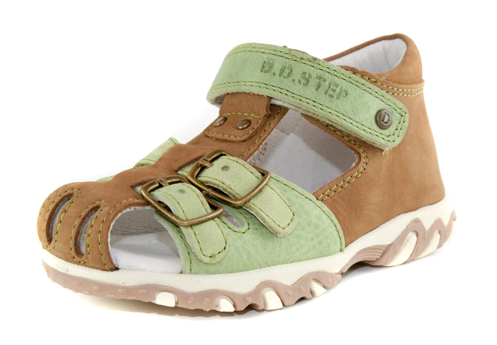 D.D. Step toddler boy sandals brown and khaki size US 4-8