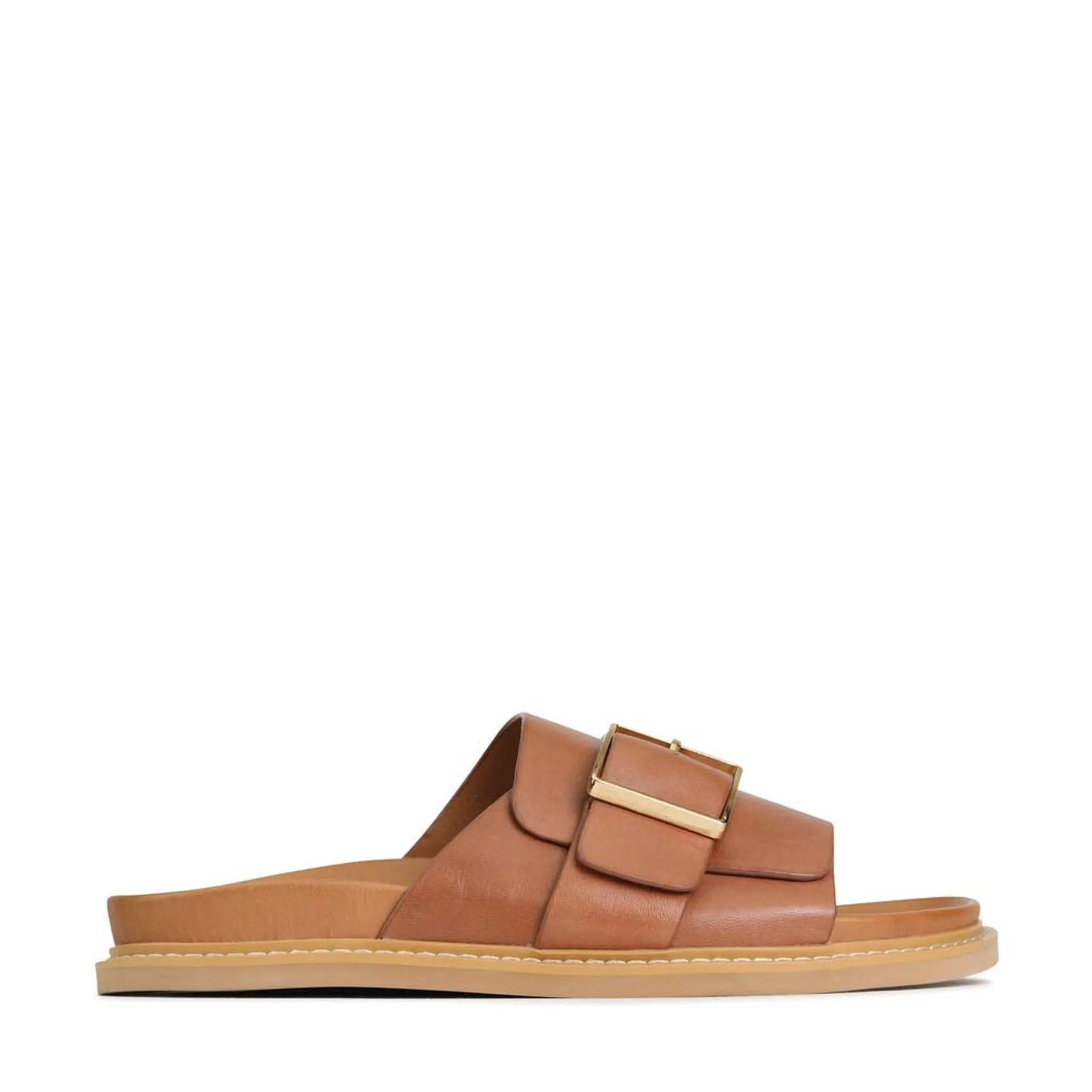 DEDE LEATHER SLIDE SANDALS