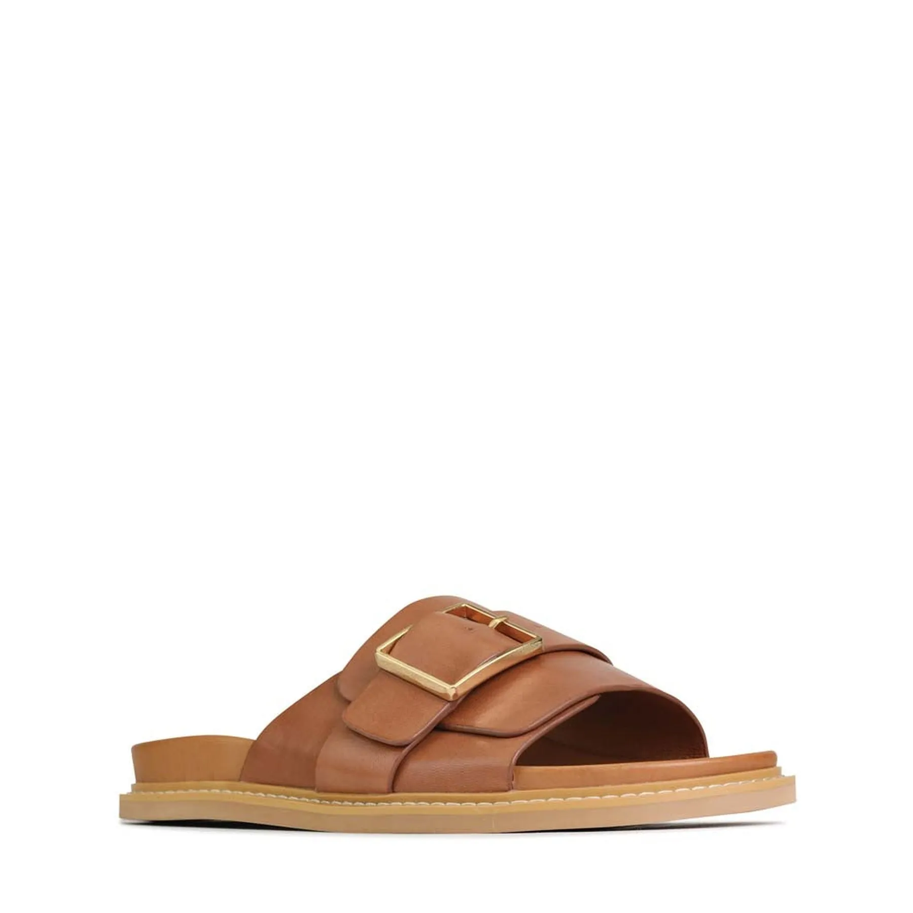 DEDE LEATHER SLIDE SANDALS