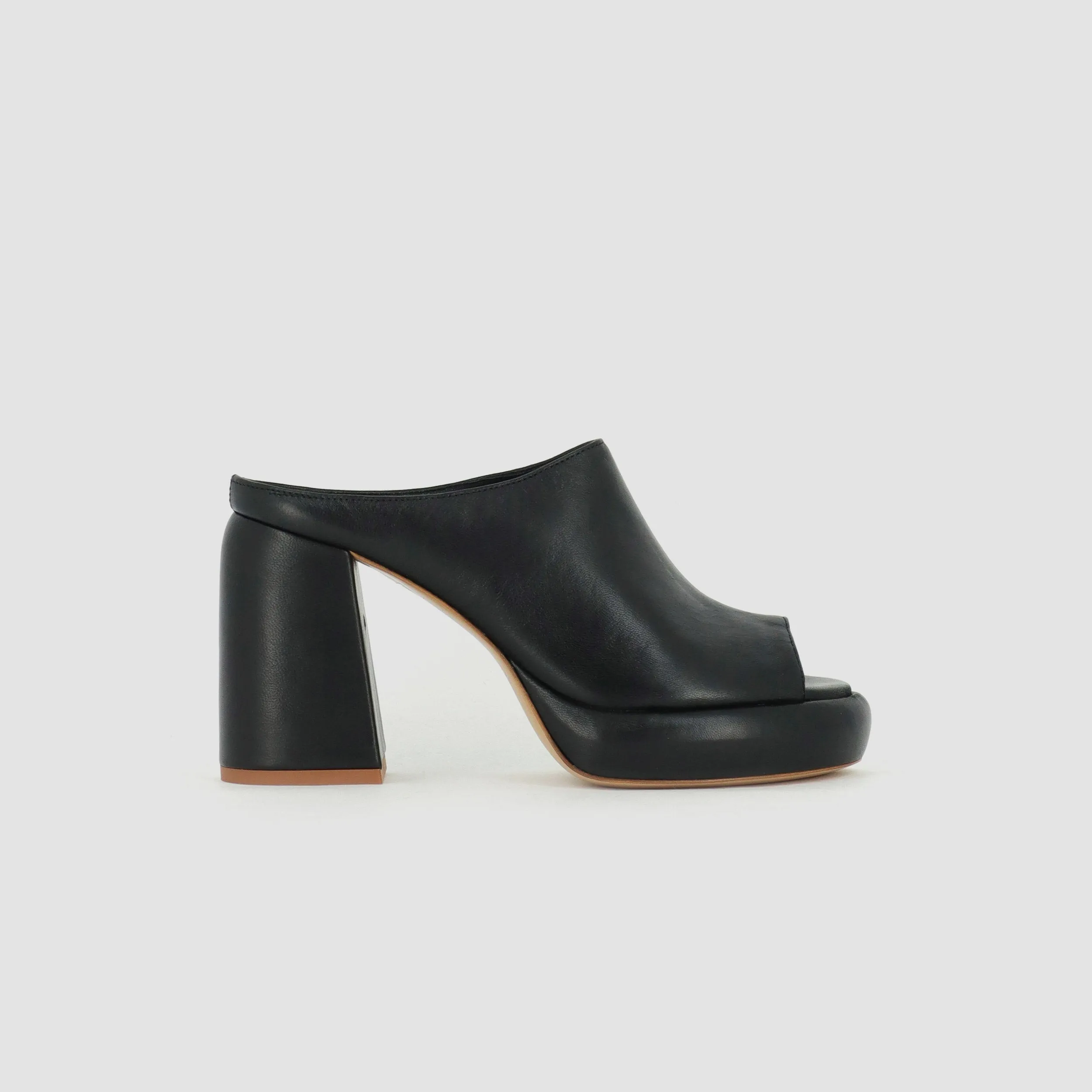 Doria Black Platform Mules