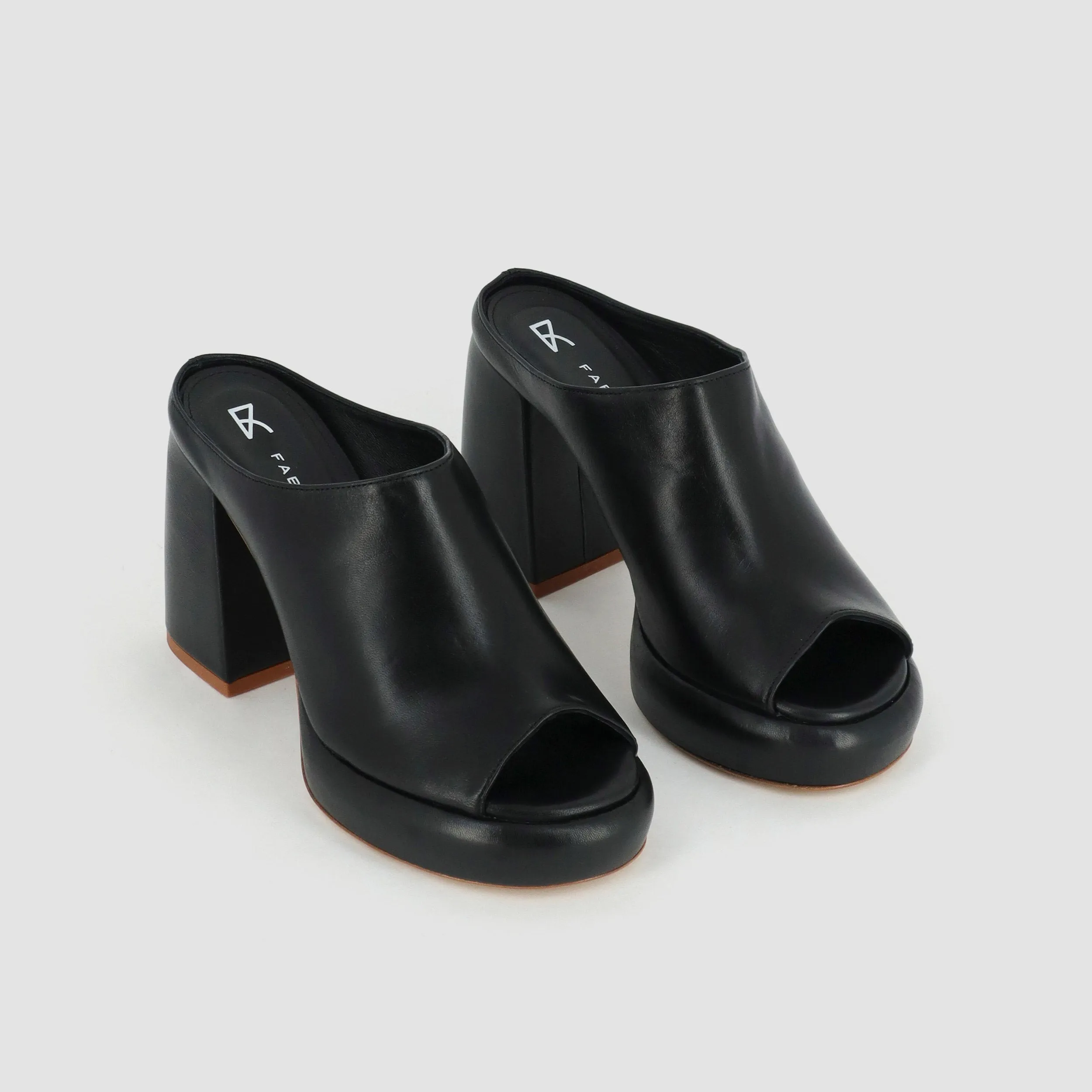 Doria Black Platform Mules