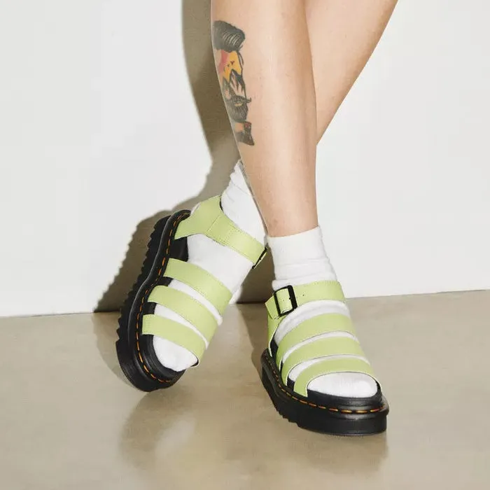 Dr Martens Blaire Lime Green Athena 3 Strap Sandal